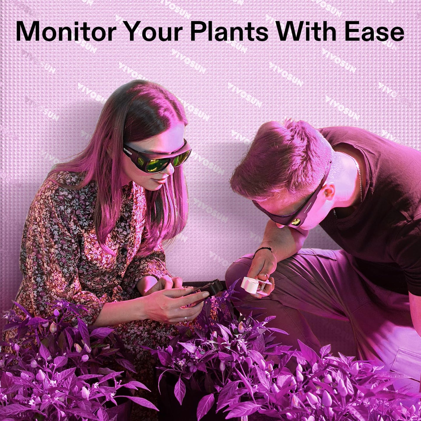 VIVOSUN Indoor Hydroponics LED Grow Room Glasses with Glasses Case