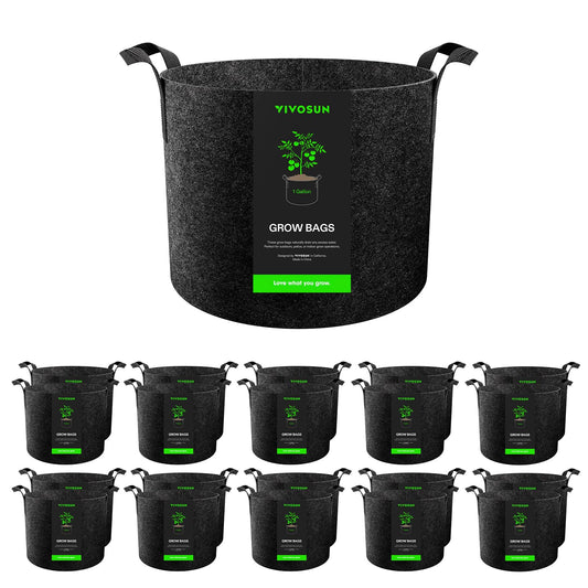 VIVOSUN 20-Pack 1 Gallon Grow Bags, Heavy Duty Thickened Nonwoven Fabric Pots with Handles for Flowers Fruits and Vegetables Black
