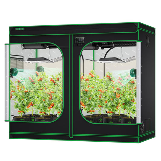VIVOSUN S848 4x8 Grow Tent, 96"x48"x80" High Reflective Mylar with Observation Window and Floor Tray for Hydroponics Indoor Plant for VS4000/VSF4300